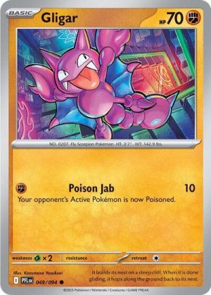Gligar - 049/094 - ME02: Phantasmal Flames (Reverse Holo) - Inglés