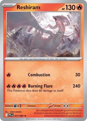 Reshiram - 017/094 - ME02: Phantasmal Flames (Holofoil) - Inglés