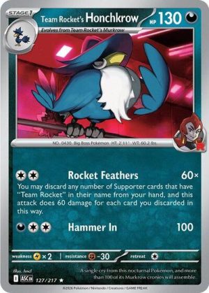Team Rockets Honchkrow - 127/217 - ME: Ascended Heroes (Holofoil) - Inglés