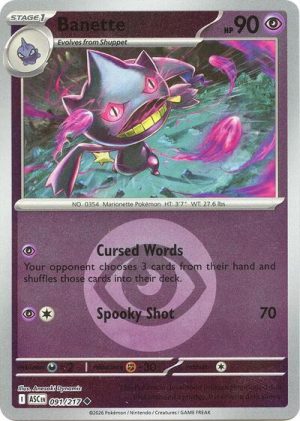 Banette 091 217 Energy Symbol Pattern - 091/217 - ME: Ascended Heroes (Reverse Holo) - Español