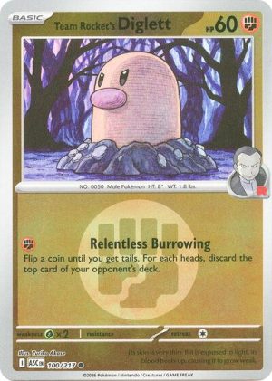 Team Rockets Diglett Energy Symbol Pattern - 100/217 - ME: Ascended Heroes (Reverse Holo) - Español
