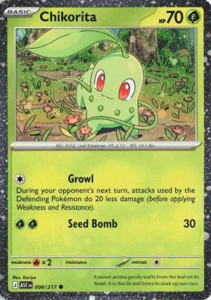 Chikorita Cosmos Holo - 008/217 - Miscellaneous Cards & Products (Holofoil) - Inglés