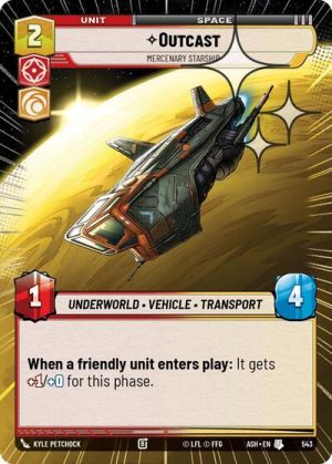 Outcast Mercenary Starship Hyperspace Foil - 543 - Ashes of the Empire (Foil) - Inglés