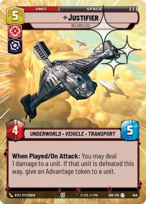 Justifier Relentless Hyperspace Foil - 648 - Ashes of the Empire (Foil) - Inglés